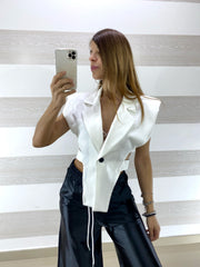 Gilet Loretta Asimmetrico con Aperture Laterali