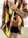 Gilet Sallie Smanicato Eco Pelliccia Multicolor