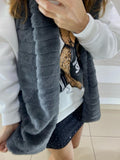 Gilet Sissie1 Smanicato Eco Pelliccia Grigio