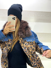 Giubbino Cheri Jeans e Maculato con Paillettes Imbottito