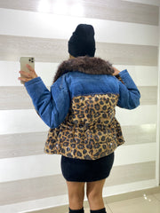 Giubbino Cheri Jeans e Maculato con Paillettes Imbottito