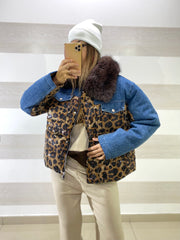 Giubbino Cheri Jeans e Maculato con Paillettes Imbottito