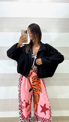 Giubbino Dora Bomber Crop a Sbuffo in Eco Camoscio