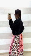 Giubbino Dora Bomber Crop a Sbuffo in Eco Camoscio