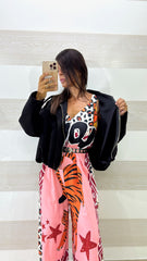 Giubbino Dora Bomber Crop a Sbuffo in Eco Camoscio