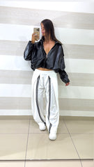Giubbino Dora Bomber Crop a Sbuffo in Eco Pelle