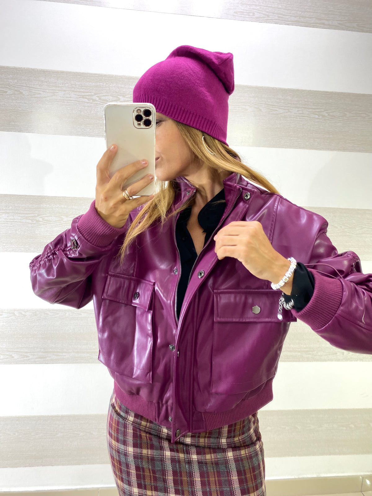 Giubbino Marlene Ecopelle con Maniche Regolabili