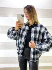 Giubbino Miranda 1 a Quadroni con Micro Strappi Sfrangiati