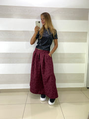 Gonna Adeline Effetto Broccato con Pence