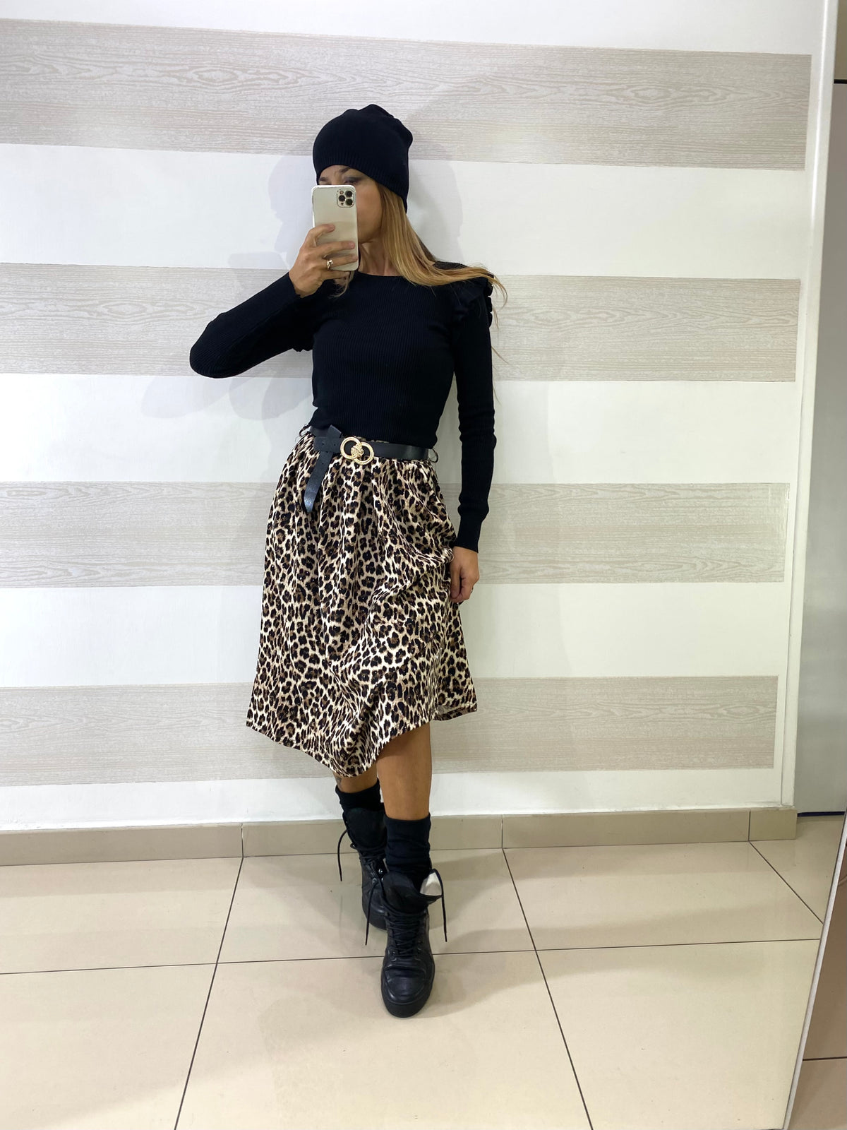 Gonna Ally con Pence Maculata con Punti Luce