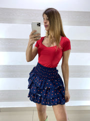 Gonna Fausta con Balze Fantasia Fragole