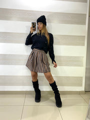 Gonna Greta Svasata a Campana Fantasia Geometrica