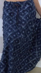 Gonna Jeans Coralie Longuette con Stelle Sfrangiata