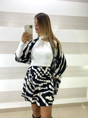 Gonna Juanita1 Tipo Lanettina Plissettata Zebrata Geometrica