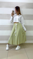 Gonna Liza Svasata con Righe Celesti