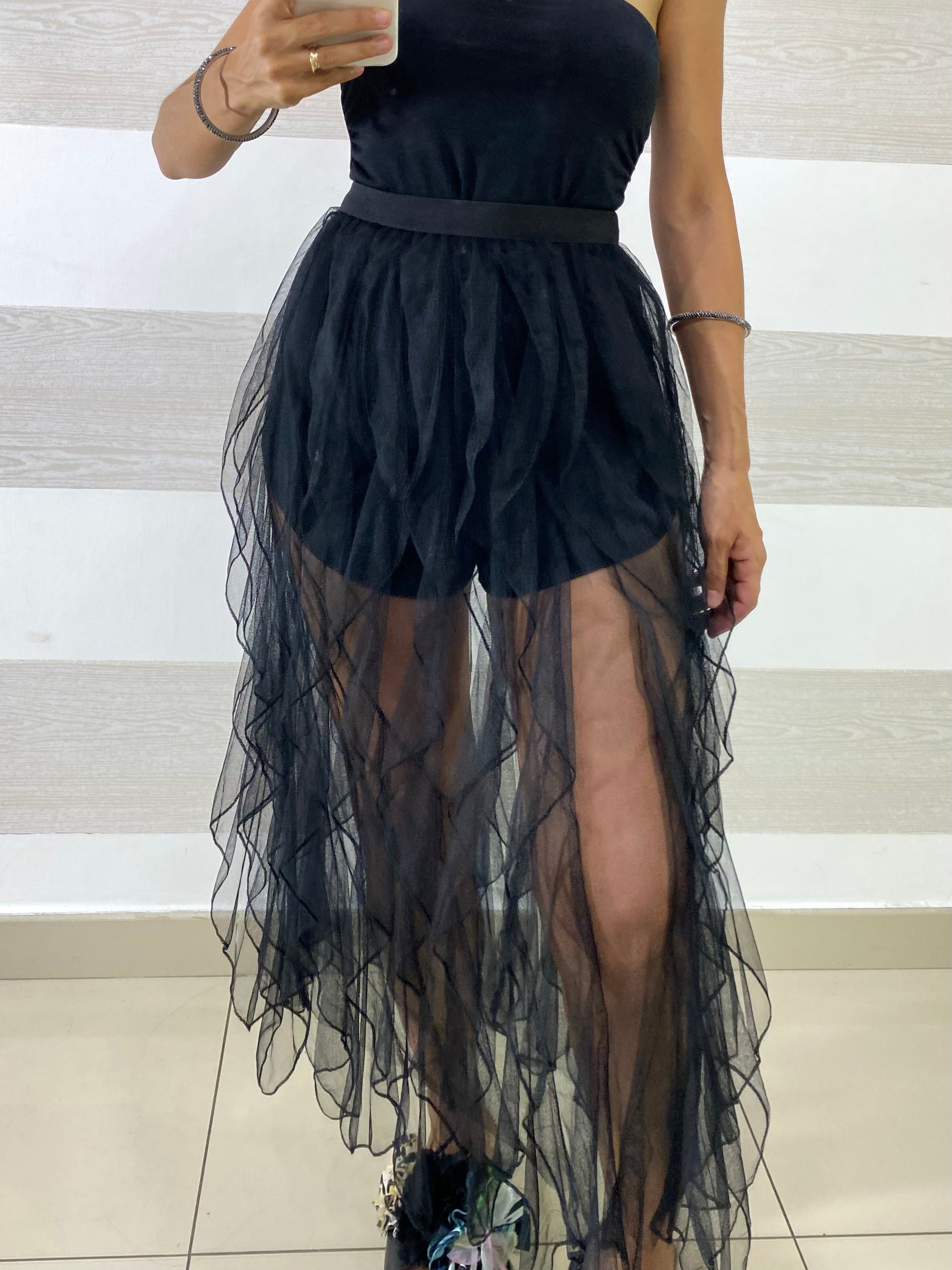 Gonna Medusa Tulle con Ruches Verticali