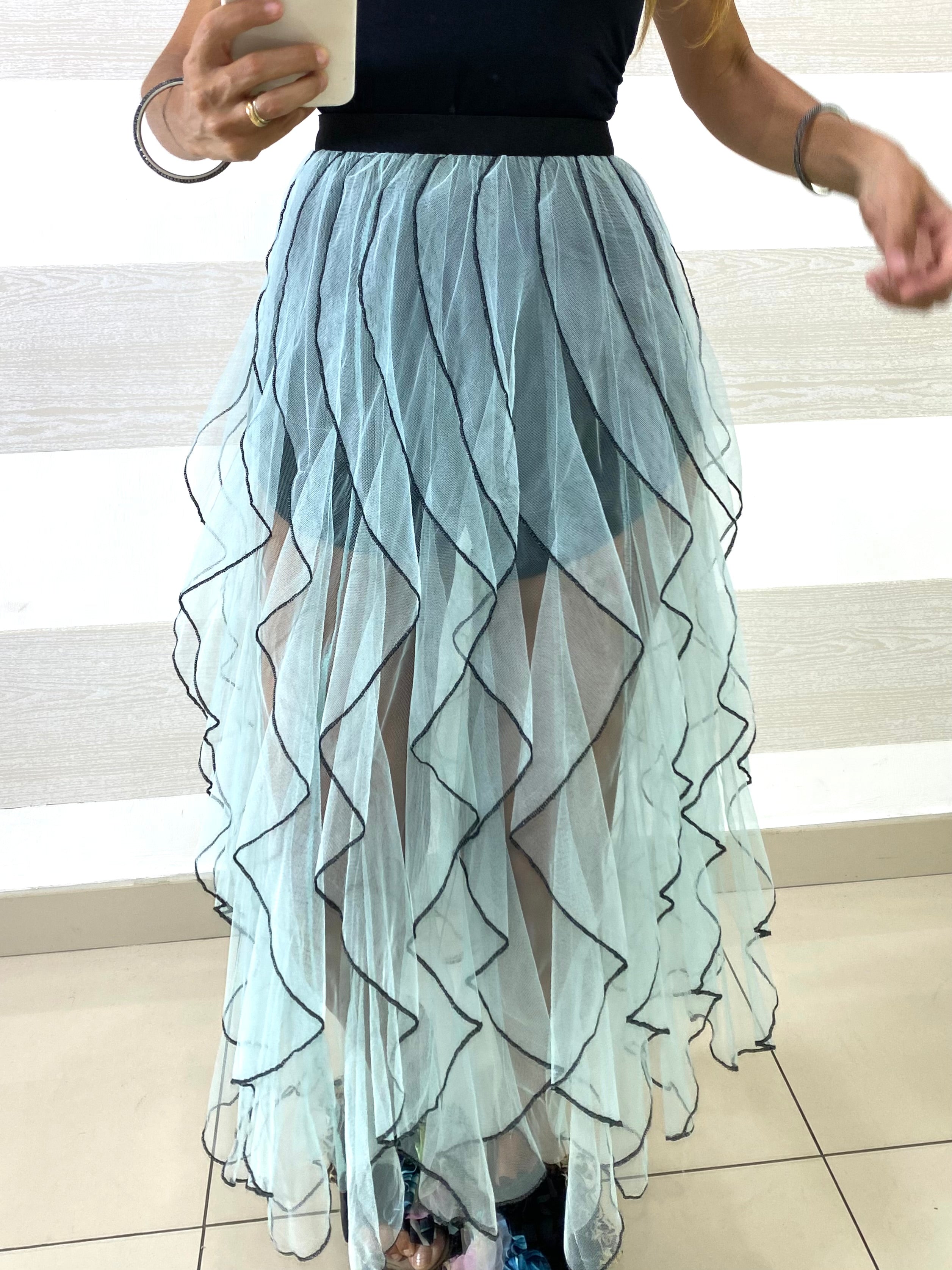 Gonna Medusa Tulle con Ruches Verticali