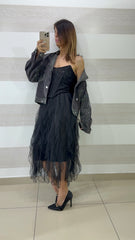 Gonna Medusa in Tulle con Ruches Verticali