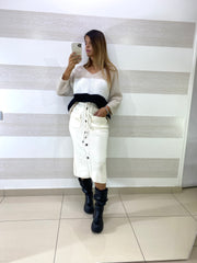 Gonna Neva con Spacco Bottoni e Tasche