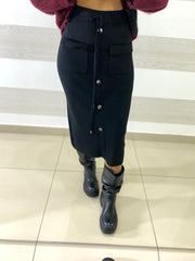 Gonna Neva con Spacco Bottoni e Tasche