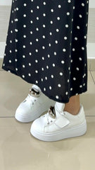 Gonna Sandra Longuette a Pois con Spacco