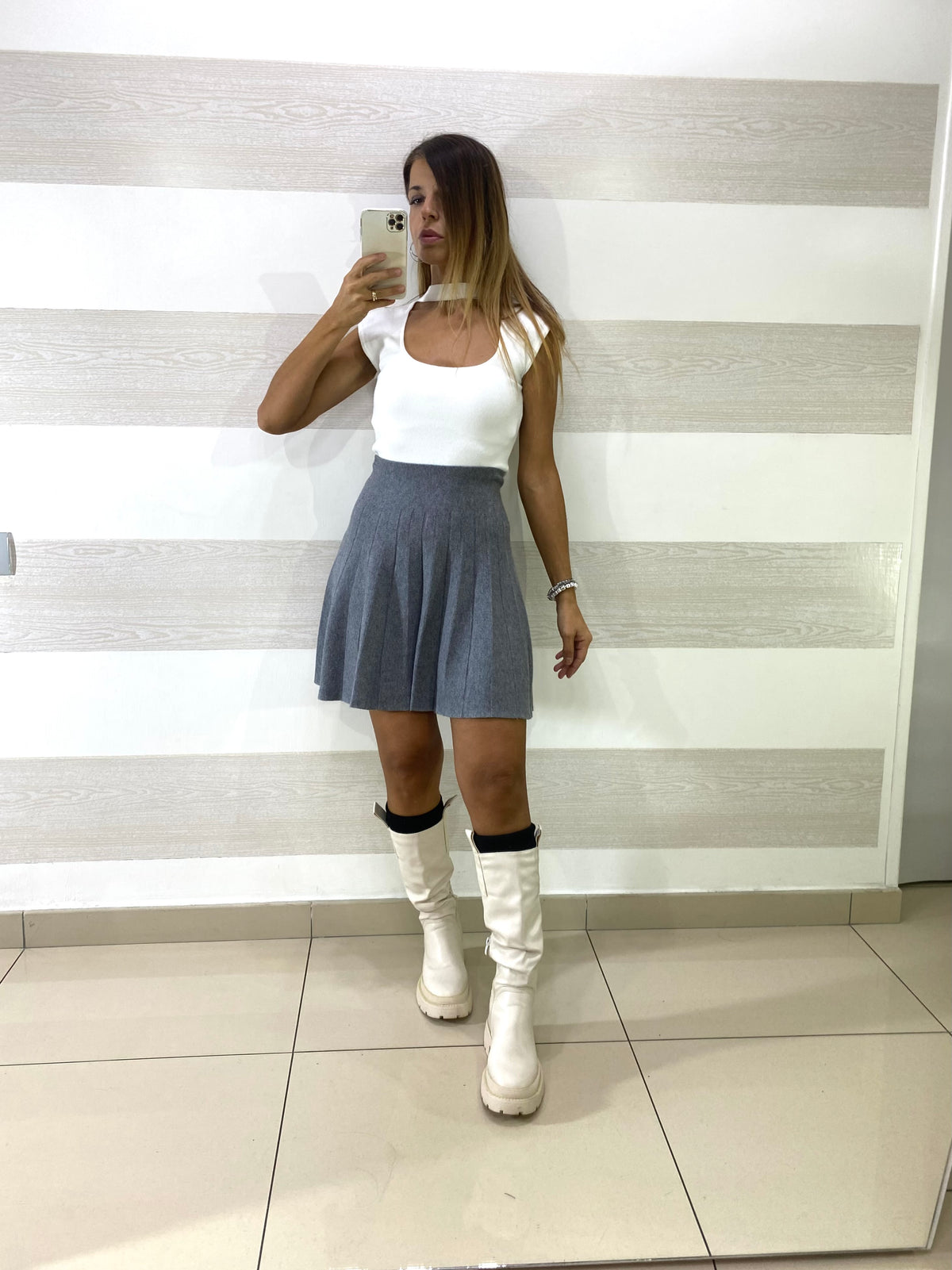 Gonna Juanita Tipo Lanettina Plissettata