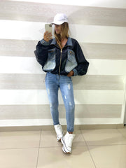 Jeans Amy Skinny Vita Alta con Bottoni Esterni
