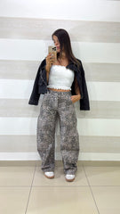 Jeans Balloon Eveline Maculato Leopardato
