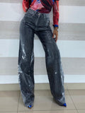 Jeans Chantelle Modello Palazzo con Applicazioni