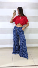 Jeans Coralie 1 a Palazzo con Stelle Sfrangiato