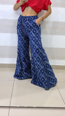 Jeans Coralie 1 a Palazzo con Stelle Sfrangiato