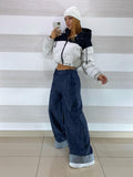 Jeans Meriel Modello Palazzo con Finto Piegone