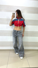Jeans Midge a Palazzo con Piegone