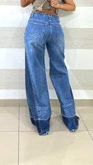 Jeans Palazzo Erin con Inserti più Scuri Laterali