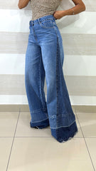 Jeans Palazzo Erin con Inserti più Scuri Laterali
