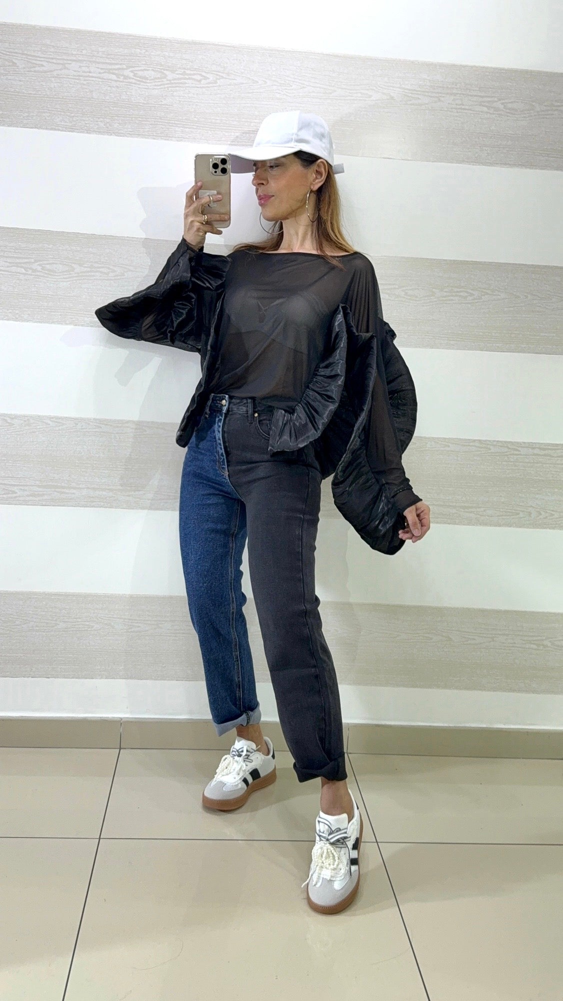 Jeans Pamelia alla Caviglia Bicolore