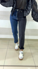 Jeans Pamelia alla Caviglia Bicolore