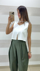 Maglia Addie Smanicata con Spacchetto Avanti