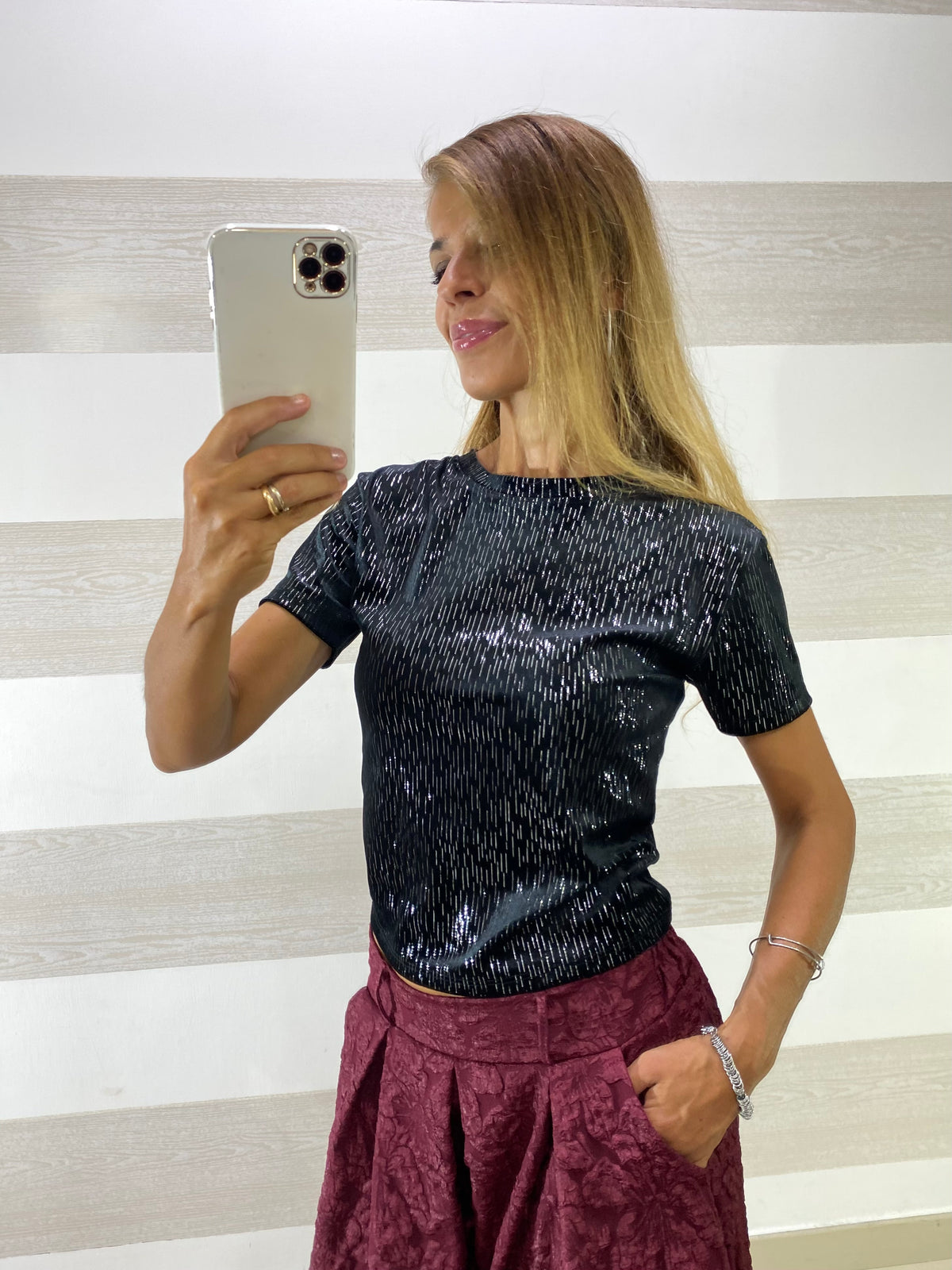 Maglia Adrienne Vellutino con Lurex