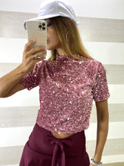 Maglia Arlette Vellutino con Paillettes