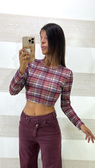 Maglia Crop Estella Tartan Elasticizzata