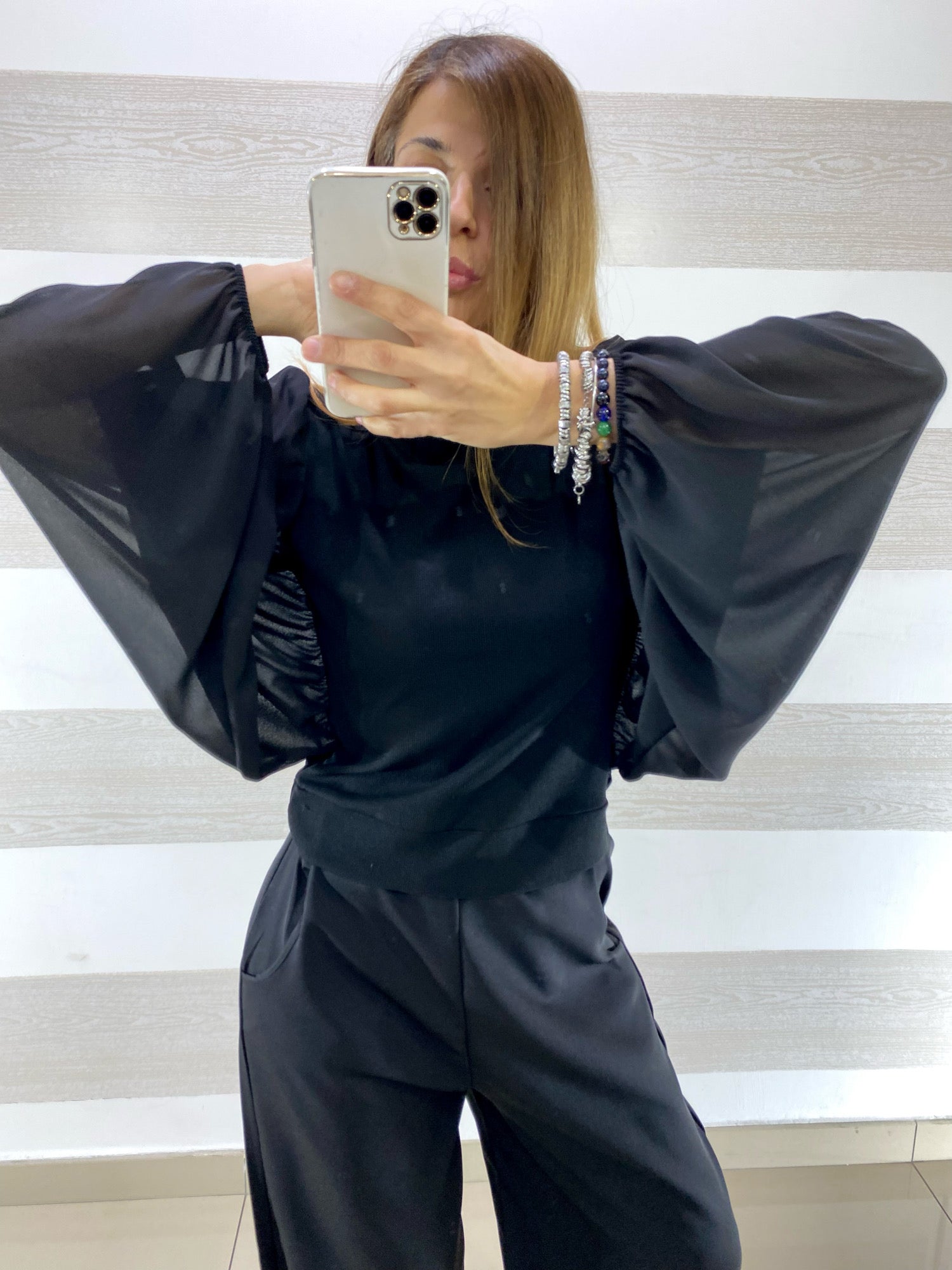 Maglia Dina Maniche a Farfalla