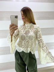 Maglia Elektra in Pizzo Maniche a Campana