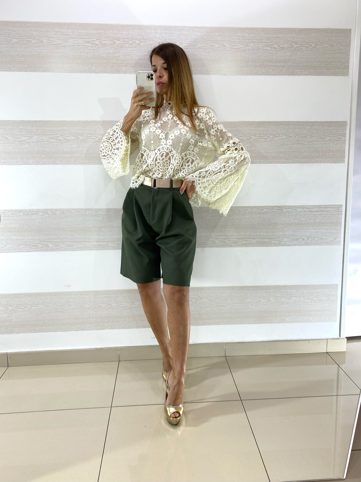 Maglia Elektra in Pizzo Maniche a Campana