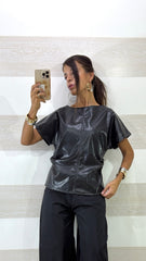 Maglia Famie Eco Pelle con Lavorazione Geometrica