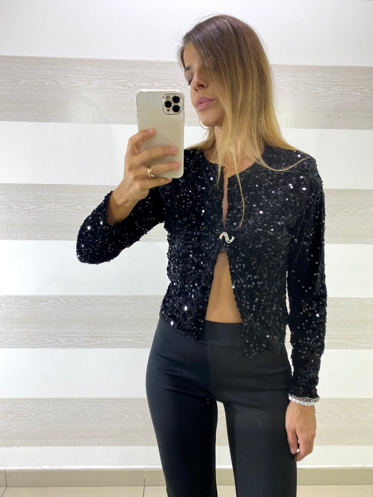 Maglia Giacchino Arlette1 Vellutino con Paillettes