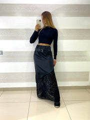 Maglia Heidi a Costine Modello Crop