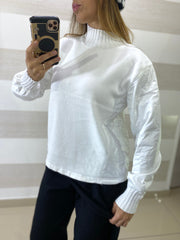 Maglia Hester con Maniche in tessuto Tecnico Trapuntato