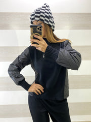 Maglia Hester con Maniche in tessuto Tecnico Trapuntato