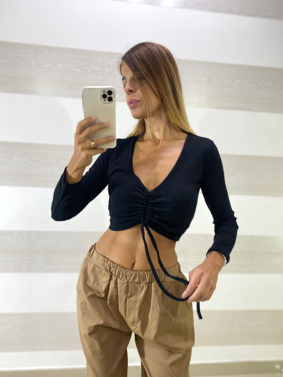 Maglia Lois con Lurex e Laccio Regolabile